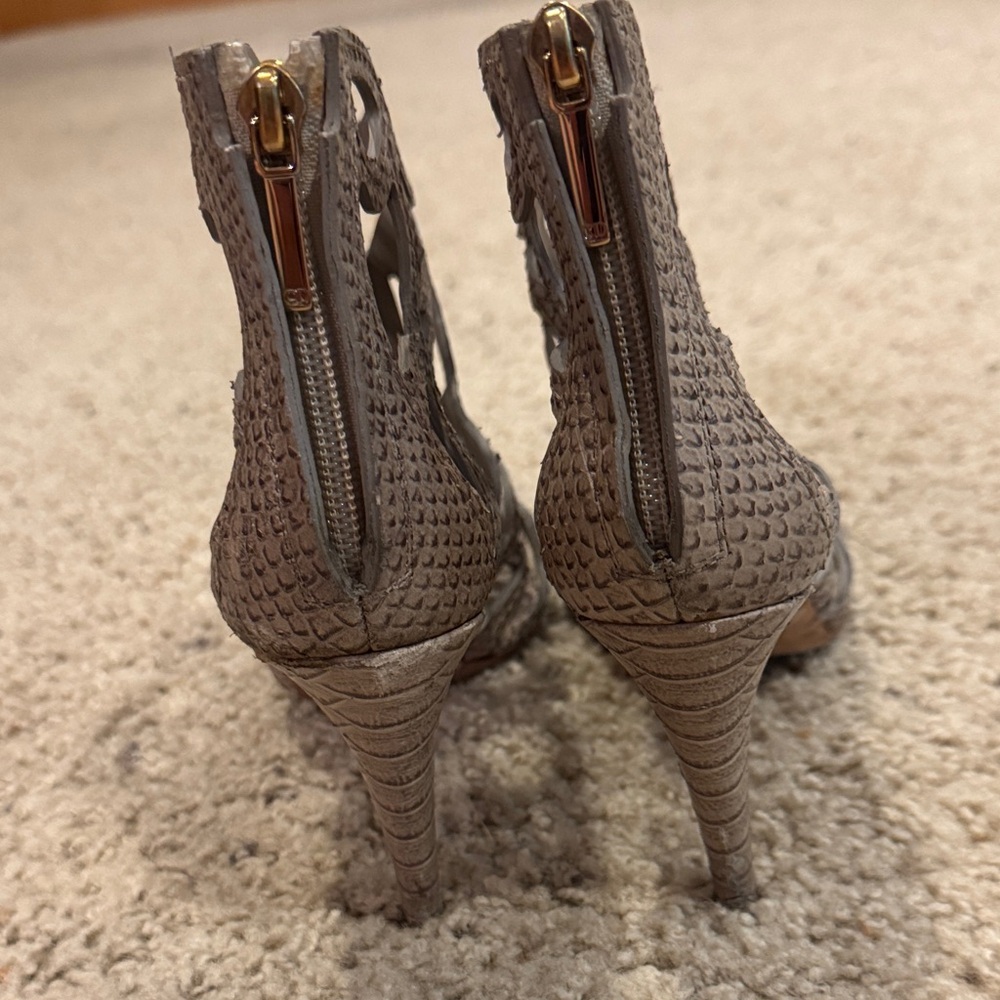Dior Grey Python Embossed Paradis Cutout Sandals - image 5